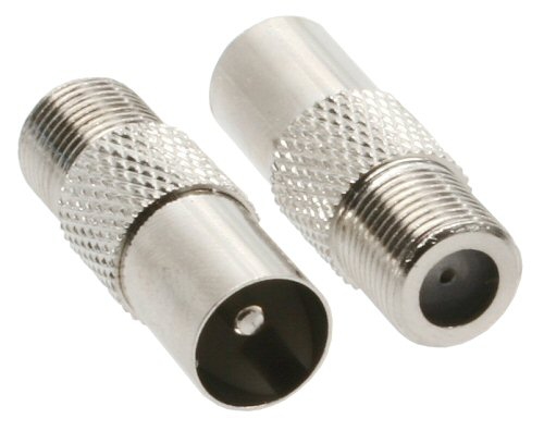 Inline Koaxial Adapter, Iec- Stecker (Antenne) Auf F-Buchse, Iec, F, Silber