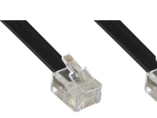 Inline 18848, 1 M, Rj12, Rj12, Sort, Hanstik, Hanstik