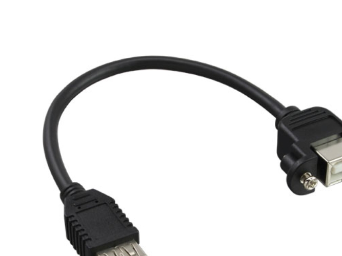 Inline 33441F, 0,2 M, Usb A, Usb B, Sort