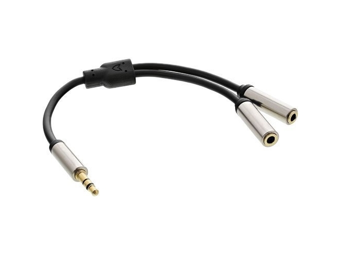 Inline Slim Audio Y-Kabel Klinke 3,5Mm St An 2X Klinke Bu, 0,15M, 3.5Mm Female, Stecker, 2 X 3.5Mm, Buchse, 0,15 M, Schwarz