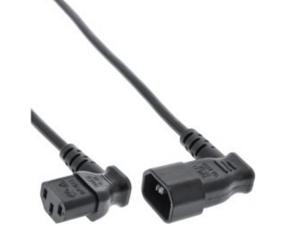 Inline Netzkabel Kaltgeräteverlängerung, C13 Auf C14, 90° Abgewinkelt, 3,0M, 3 M, C13-Koppler, C14-Koppler