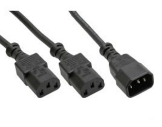 Inline Netz-Y-Kabel, Kaltgeräte, 1X Iec-C14 Auf 2X Iec-C13, 5M, 5 M, C14-Koppler, 2 X C13-Koppler
