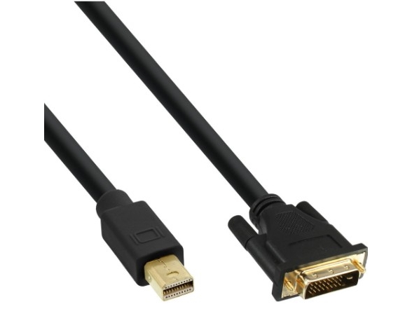 Inline Mini Displayport Zu Dvi Konverter Kabel, Schwarz, 3M, 3 M, Mini Displayport, Dvi-D, Stecker, Stecker, Gold