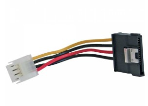 Inline 29660B, Floppy (4-Pin), Sata 15-Stik, 0,15 M, Hanstik, Hunstik, Lige