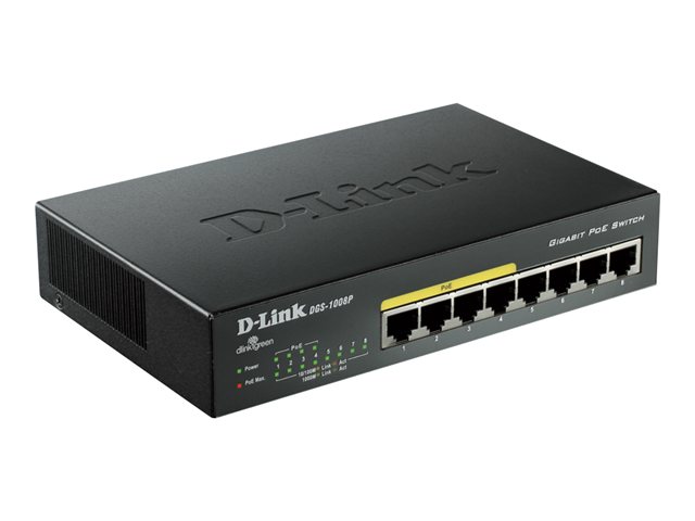 D-Link Dgs 1008P - Switch - Ikke Administreret - 4 X 10/100/1000 (Poe) + 4 X 10/100/1000 - Desktop - Poe