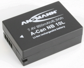 Ansmann A-Can NB 10 L - Batteri - Li-Ion - 850 mAh - for Canon PowerShot G1 X, G15, G3 X, SX40 HS, SX50 HS, SX60 HS
