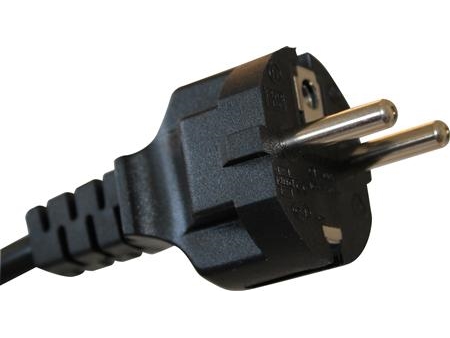 Nätkabel med Schuko-kontakt - C13 apparatkontakt, längd 1,8 meter, svart