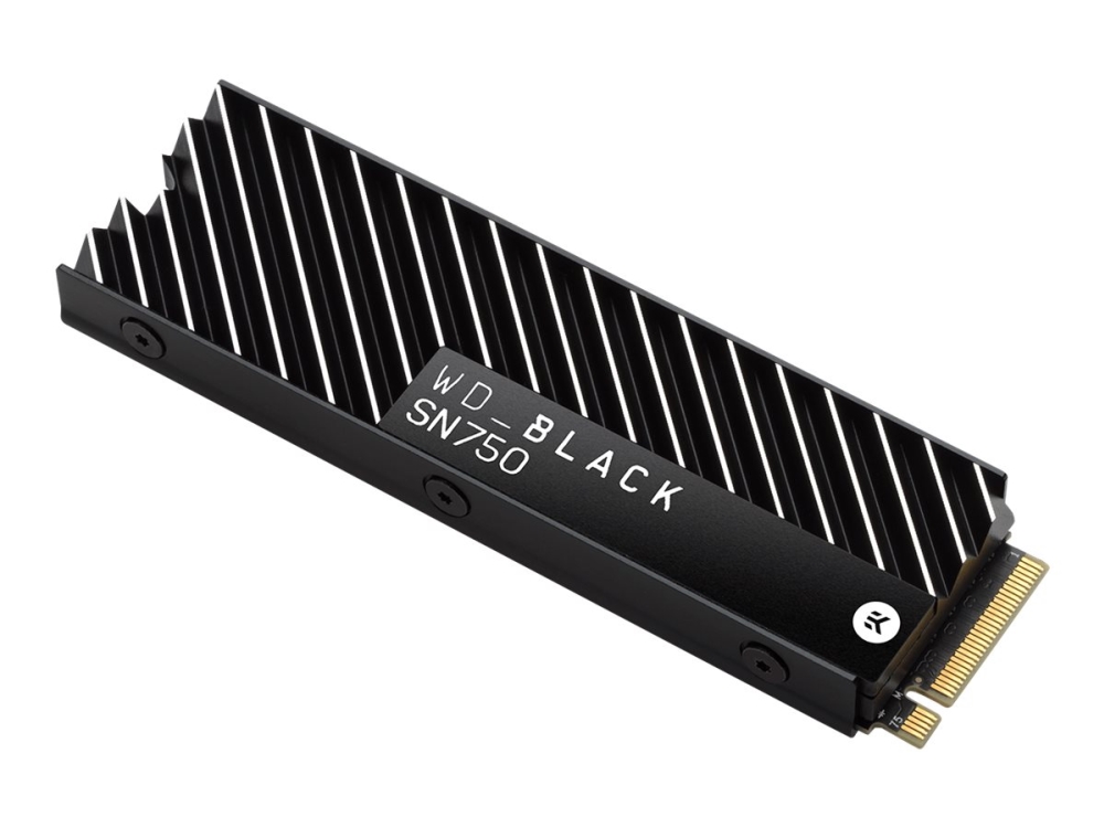 WD Black SN750 SSD WDS100T3XHC - SSD - 1 TB - intern - M.2 2280 - PCIe 3.0 x4 (NVMe) - integreret kølelegeme