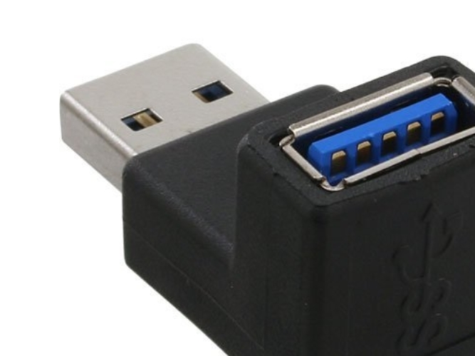 Inline Usb 3.0 Adapter, Stecker A Auf Buchse A, Gewinkelt 90°, Usb 3.0 A Female, Usb, Schwarz