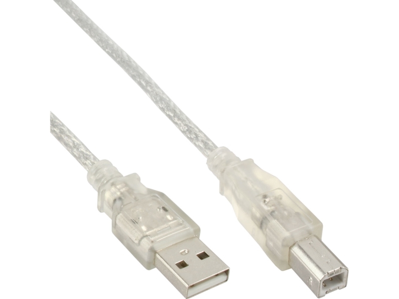 Inline 34503T, 0,3 M, Usb A, Usb B, Usb 2.0, Transparent