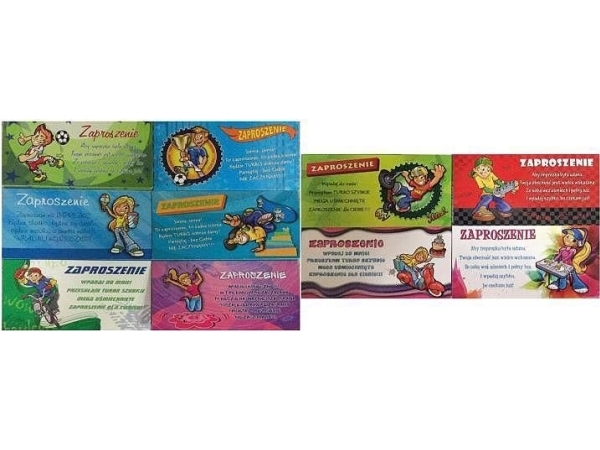 Stamp Invitations Young 10pcs. Mix of patterns