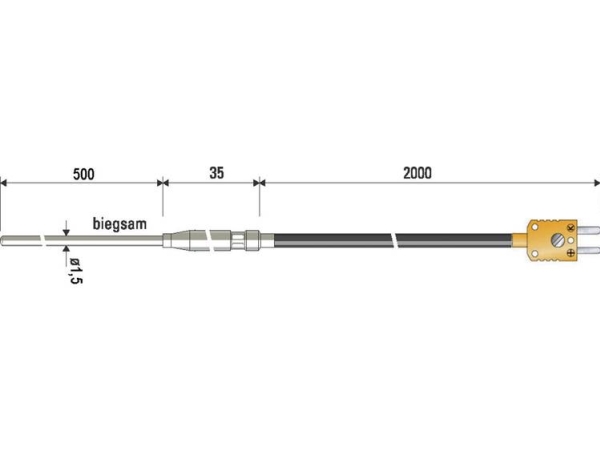 B + B Thermo-Technik 0625 1189-41 Dyksensor -100 Til +1000 °C Sensortype K