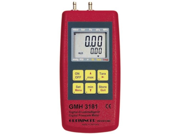 Greisinger Gmh 3181-01 Trykmålingsudstyr Lufttryk, Ikke-Aggressive Gasser, Korrosive Gasser -0.001 - 0.025 Bar