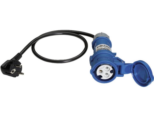 Benning Messadapter [ Schutzkontakt-Stecker - Cee-Cara-Kupplung] Messadapter 16 A Cee - 3-Polig Blau (044143)