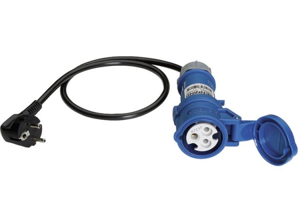 Benning Messadapter [ Schutzkontakt-Stecker - Cee-Cara-Kupplung] Messadapter 32 A Cee - 3-Polig Blau (044144)
