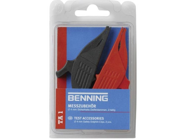 Benning Sicherheits-Abgreifklemmen-Set Steckanschluss 4 Mm Cat Iii 1000 V Rot, Schwarz Benning Ta 1 (044124)