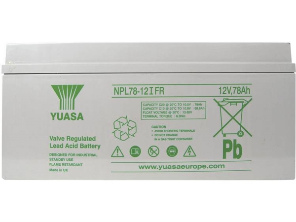 Yuasa Npl78-12 Blybatteri 12 V 78 Ah Blyfleece (B X H X T) 380 X 174 X 166 Mm M8 Skruetilslutning Vedligeholdelsesfri