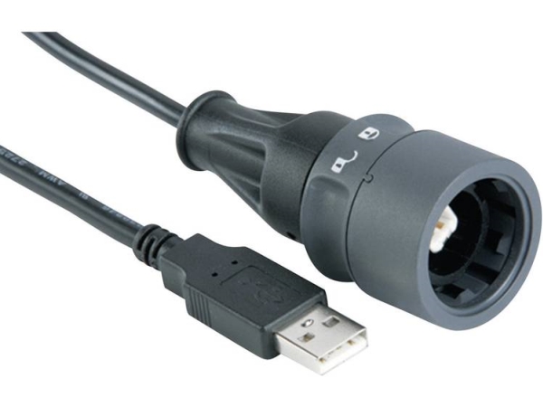 Usb-Stecker Pxp6040/B/2M00 Typ B (Verriegelungsvorrichtung) Auf Typ A. Pxp6040/B/2M00 Bulgin Inhalt: 1 Stück