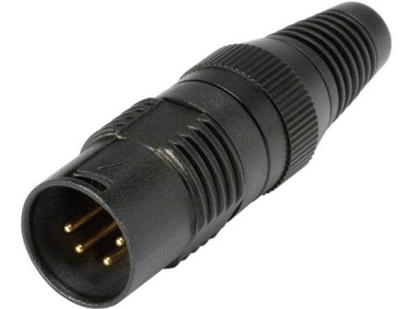 Hicon Hi-X4cm-G Xlr-Stecker, Gerade Polung: 4 Schwarz (1 Stk)