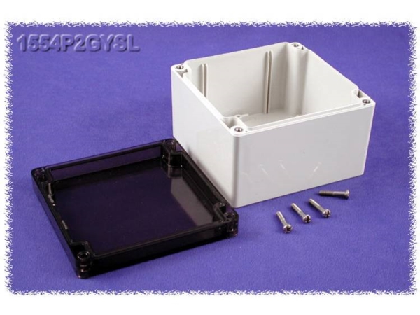 Hammond Electronics 1554P2gysl Universalkabinet 120 X 120 X 80 Polykarbonat Grå 1 Stk
