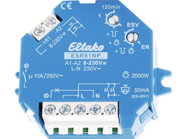 Eltako Ap-/Up-Stromstoß-Schalter Esr61np, 1 Schließer 10 A Esr61np 8 - 230 V/Uc Oder 230 V 1 Schließer 10 A 250 V/Ac (Gl (61100001)