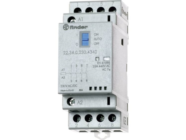 Finder Installationsschütz Serie 22, 25 A 22.34.0.024.4640 2 Schließer/2 Öffner (30/110/220 V) 25/5/1 A (22.34.0.024.4640)