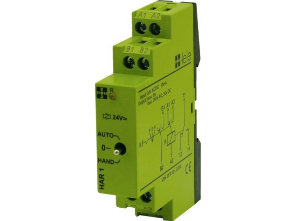 Tele Har1 24 V/Ac/Dc Industrierelais Nennspannung: 24 V/Dc, 24 V/Ac Ausschaltstrom (Max.): 5 A 1 X Wechsler 1 St