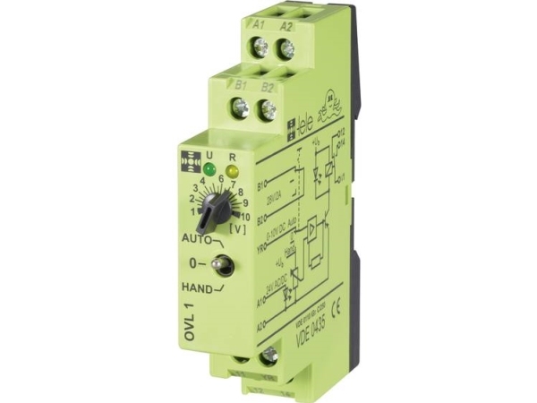 Tele Ovl1 24 V/Ac/Dc 0 - 10 V Koblingsrelæ 24 V/Dc, 24 V/Ac 5 A 1 X Skiftekontakt 1 Stk