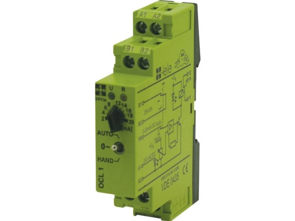 Tele Ocl1 24 V/Ac/Dc 0 - 20 Ma Koblingsrelæ 24 V/Dc, 24 V/Ac 5 A 1 X Skiftekontakt 1 Stk
