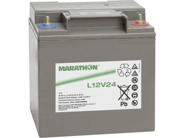 Gnb Marathon L12v24 Blybatteri 12 V 23.5 Ah Blyfleece (B X H X T) 168 X 174 X 127 Mm M6 Skruetilslutning Vedligeholdelsesfri