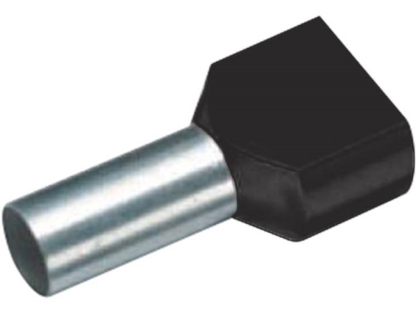 Vogt Verbindungstechnik 460714D Zwillings-Aderendhülse 6 Mm² Geteilter Isoliert Schwarz 100 Stk