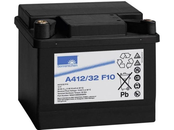 Gnb Sonnenschein A412/32 F10 Bleiakku 12 V 32 Ah Blei-Gel 210 X 181 X 175 Mm M10-Schraubanschluss Wartungsfrei