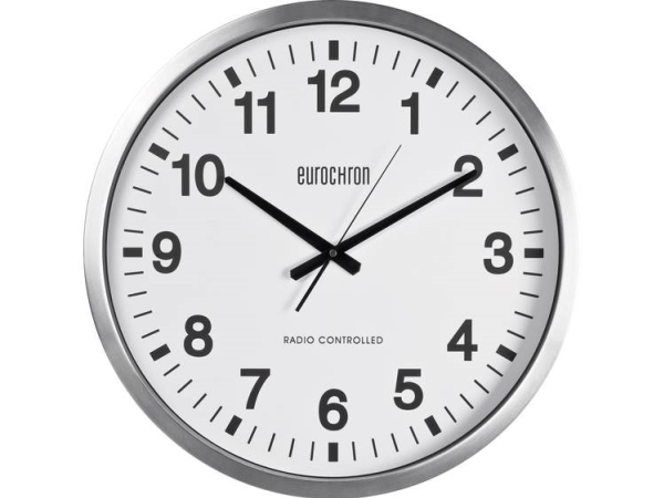 Eurochron Efwu 9000 Funk-Wanduhr 50,7 Cm X 63 Mm Silber