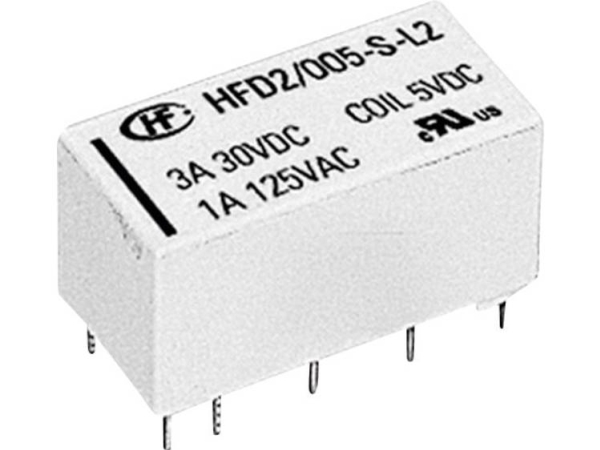 Hongfa Hfd2/005-S-L2-D Printrelais 5 V/Dc 3 A 2 X Wechsler 1 Stück