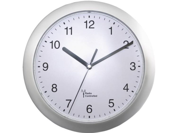 Eurotime 56787 Funk-Wanduhr 25 Cm X 38 Mm Silber