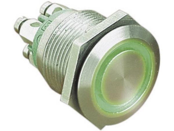 Bulgin Mpi002/Term/Gn Verdrahteter Drucktaster 24 V/Dc 0,05 A 1 X Aus/(Ein) Berührung Grün (Ø X L) 22 Mm X 31 Mm Ip66 1 St