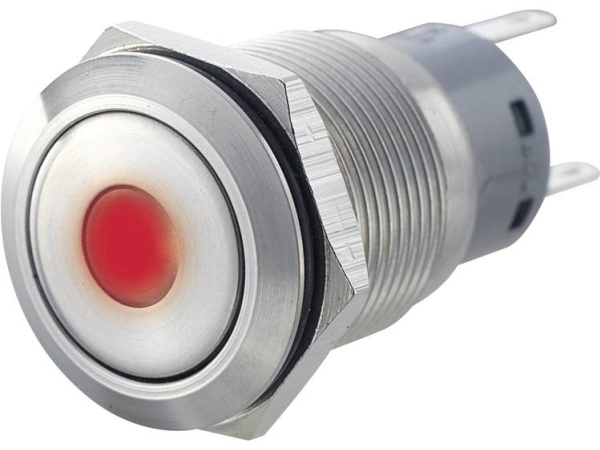 Tru Components Las1-Agq-11D, Rd Festverdrahteter Taster 250 V/Ac 5 A 1 X Ein/(Ein) Berührend Rot Ip67 1 St