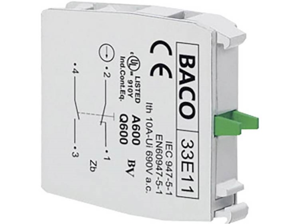 Baco 33E11 Kontaktelement 1 X Öffner, 1 X Schließer Berührend 600 V 1 St