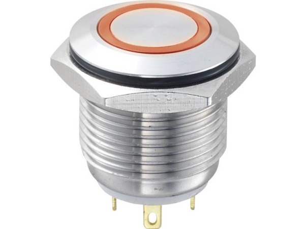 Tru Components Gq16f-10E/J/R/12V Festverdrahteter Taster 48 V/Dc 2 A 1 X Aus/(Ein) Berührung Rot Ip65 1 Stück