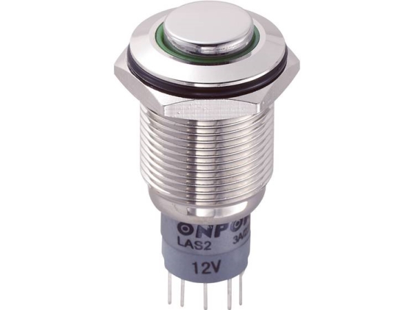 Tru Components Las2gqh-11E/G/12V/N/P Festverdrahteter Taster 250 V/Ac 3 A 1 X Ein/(Ein) Berührung Grün 1 St