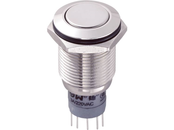 Tru Components Las2gqf-22/N/P Festverdrahteter Taster 250 V/Ac 3 A 2 X Ein/(Ein) Berührung 1 St