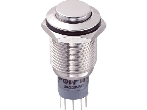 Tru Components Las2gqh-22/N/P Festverdrahteter Taster 250 V/Ac 3 A 2 X Ein/(Ein) Berührung 1 St