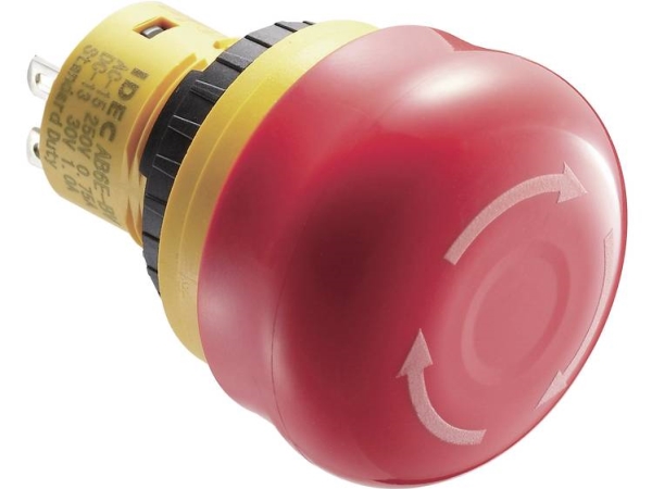Idec Ab6e-3Bv02prm Not-Aus-Taster 250 V/Ac 3 A 2 X Wechselkontakt Ip65