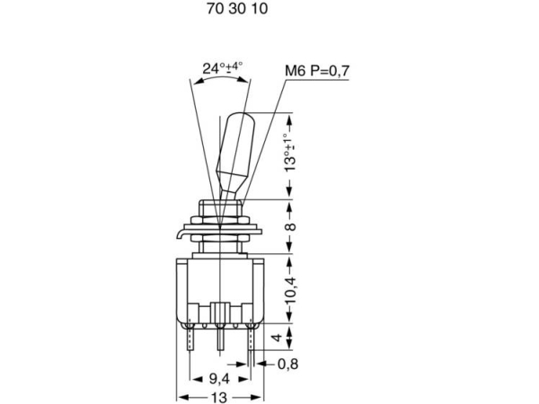 Miyama Ms 500-Bc-J Wippschalter 125 V/Ac 6 A 2 X (Ein)/Aus/(Ein) Druckknopf/0/Druckknopf 1 St