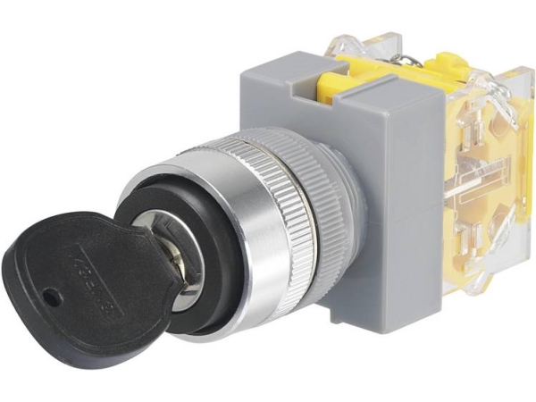 Tru Components Y090-A-20Y/31 Schlüsselschalter 250 V/Ac 5 A 1 X Ein/Aus/Ein 2 X 45° Ip40 1 St