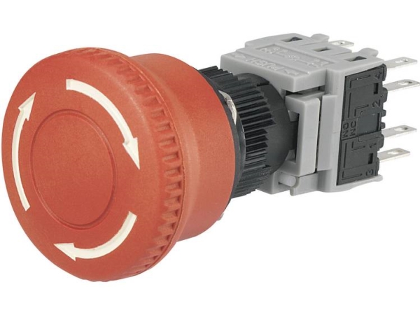 Tru Components Las1-By-22Tsb Nødstopknap 2 X Brydekontakt, 2 X Sluttekontakt 1 Stk