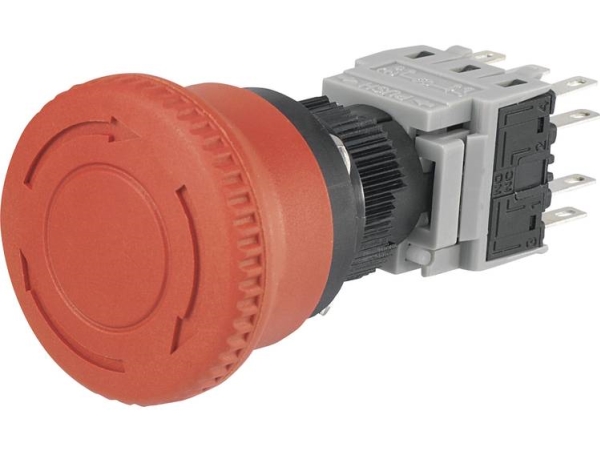 Tru Components Las1-By-33Tsb Nødstopknap 250 V/Ac 3 A 3 X Brydekontakt, 3 X Afbryder Ip40 1 Stk