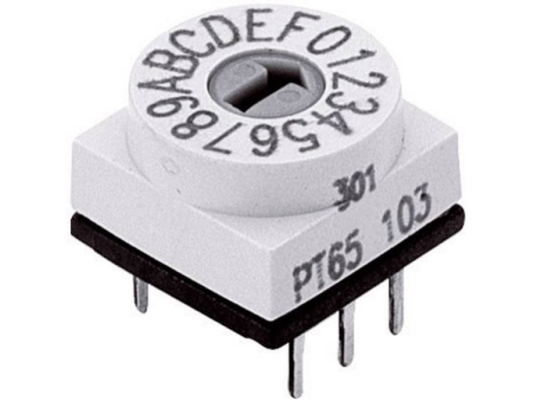 Ptr Hartmann Pt 65 103 Hex. Codierschalter Koderingskontakt Hexadecimal 0-9/A-F Afbryderpositioner 16 1 Stk