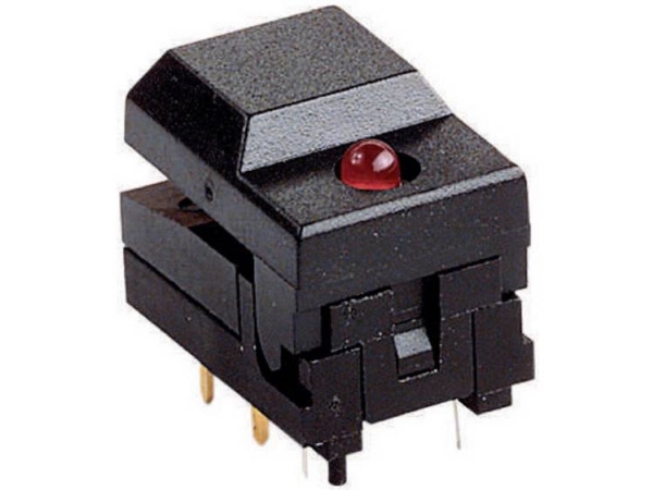 Weltron 604108 Trykknap 12 V 0,03 A 1 X Aus/(Ein) Tastende Rød (L X B X H) 17,5 X 12,5 X 15 Mm 1 Stk