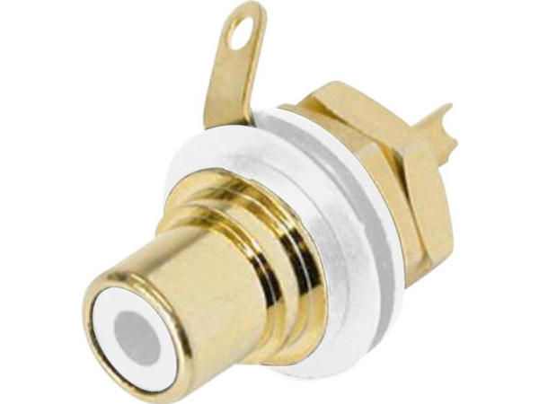 Rean Av Nys367-9 Cinch-Stecker Flanschanschluss, Kontakte Gerade Polzahl: 2 Weiß 1 St